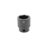 SK Tools - 28 mm 1/2 in.- Drive 6 Point Standard Metric Impact Socket
