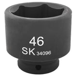 SK Tools - 46 mm 1/2 in.- Drive 6 Point Standard Metric Impact Socket