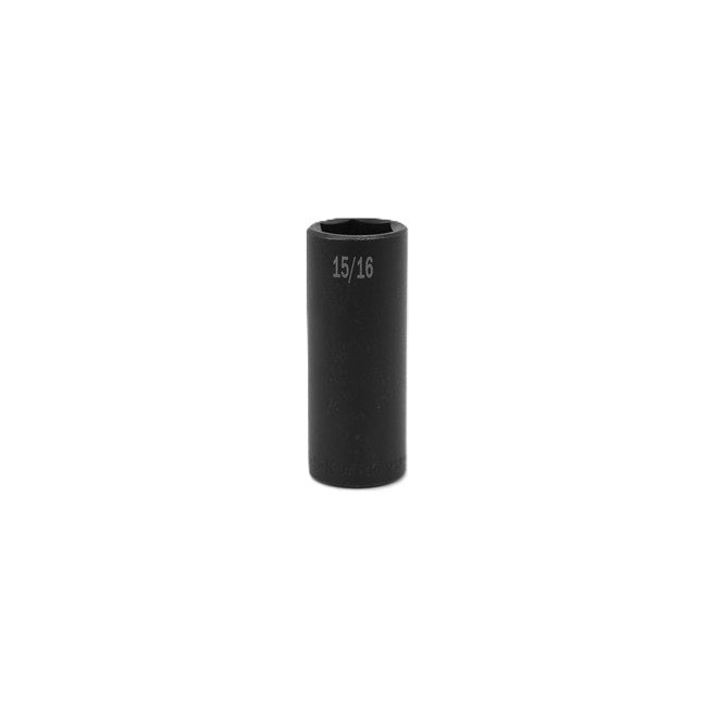 SK Tools - 15/16 in.- 1/2 in.- Drive 6 Point Deep Fractional Impact Socket