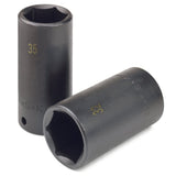 SK Tools - 35 mm 1/2 in.- Drive 6 Point Deep Metric Impact Socket
