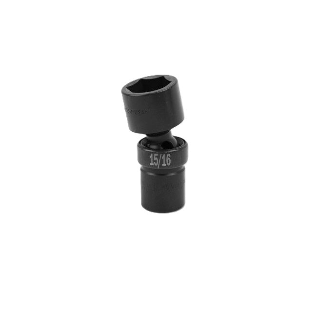 SK Tools - 15/16 in.- 1/2 in.- Drive 6 Point Swivel Fractional Impact Socket