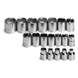 SK Tools - 19 Piece 3/8 in.- Drive 6 Point Standard Metric Chrome Socket Set