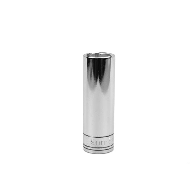 SK Tools - 19 mm 1/2 in.- Drive 6 Point Metric Deep Chrome Socket