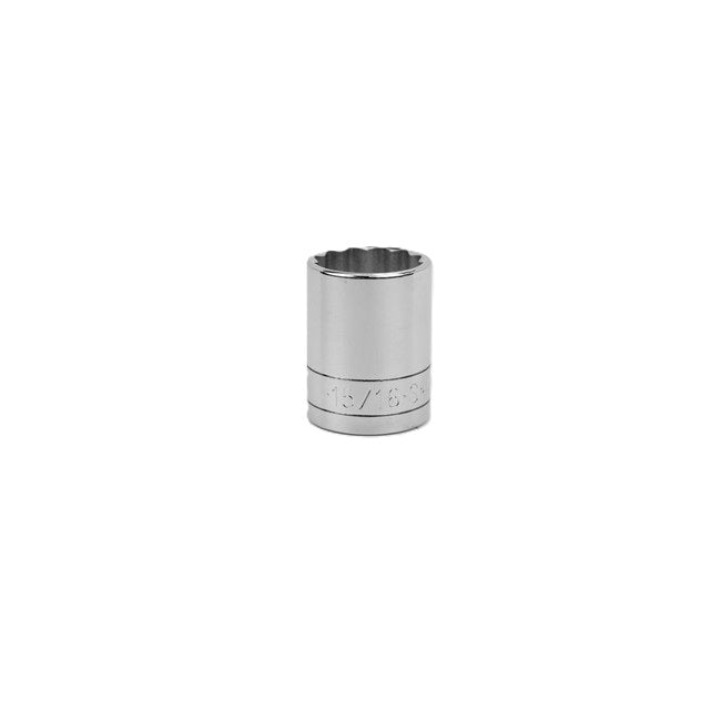 SK Tools - 15/16 in.- 1/2 in.- Drive 12 Point Fractional Standard Chrome Socket
