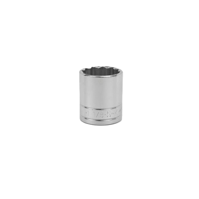 SK Tools - 1-1/8 in.- 1/2 in.- Drive 12 Point Fractional Standard Chrome Socket