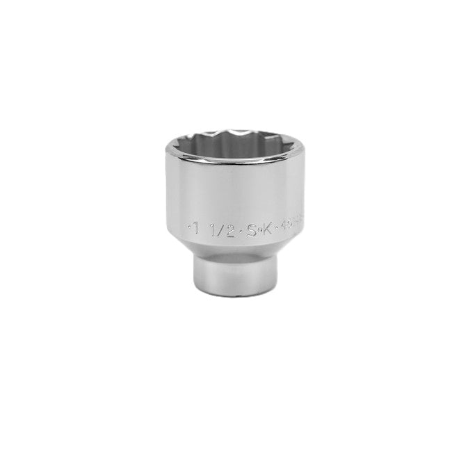 SK Tools - 1-1/2 in.- 1/2 in.- Drive 12 Point Fractional Standard Chrome Socket