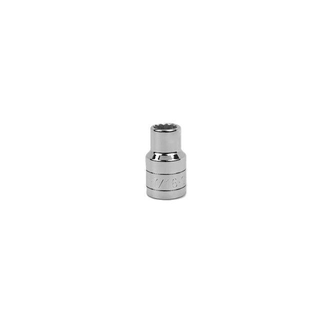 SK Tools - 7/16 in.- 1/2 in.- Drive 12 Point Fractional Standard Chrome Socket