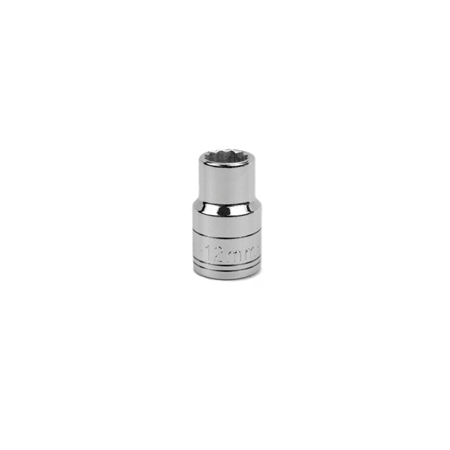 SK Tools - 12 mm 1/2 in.- Drive 12 Point Metric Standard Chrome Socket
