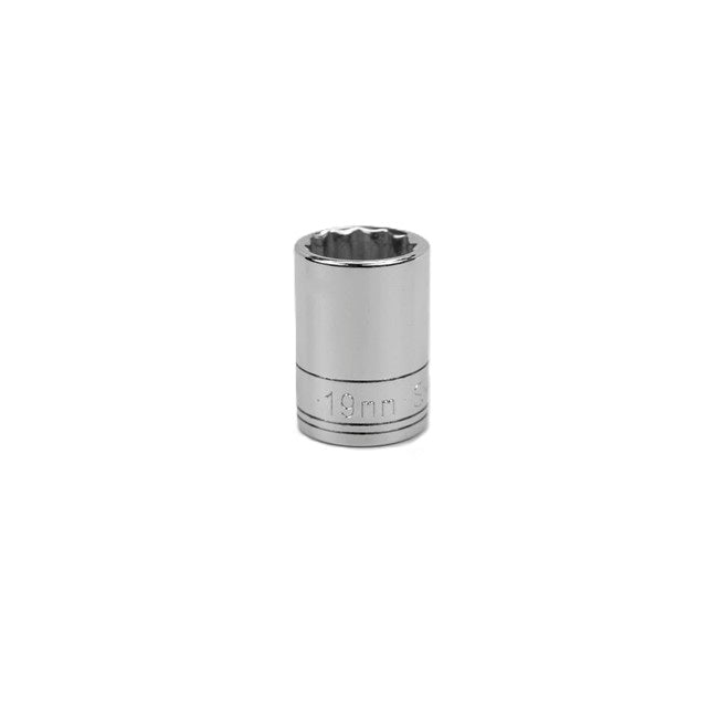 SK Tools - 19 mm 1/2 in.- Drive 12 Point Metric Standard Chrome Socket