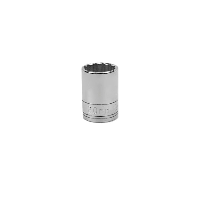 SK Tools - 20 mm 1/2 in.- Drive 12 Point Metric Standard Chrome Socket