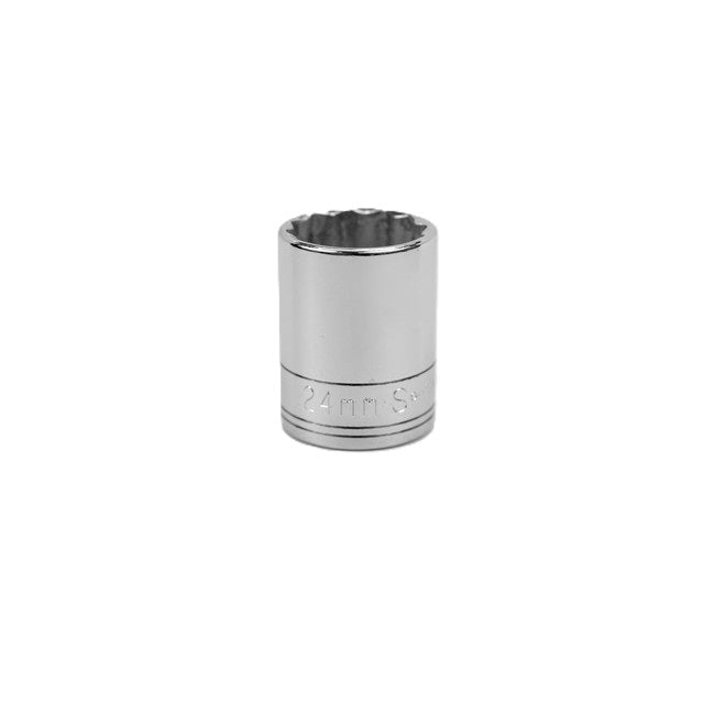 SK Tools - 24 mm 1/2 in.- Drive 12 Point Metric Standard Chrome Socket
