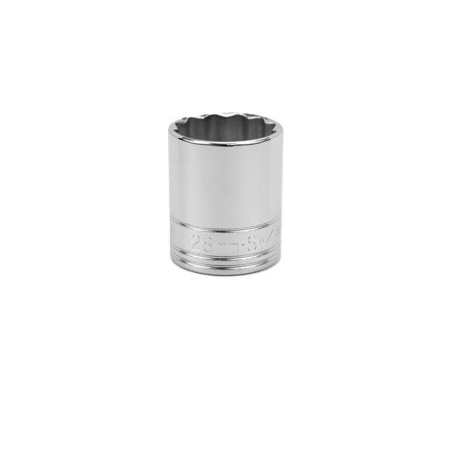 SK Tools - 28 mm 1/2 in.- Drive 12 Point Metric Standard Chrome Socket