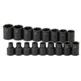SK Tools - 17 Piece 1/2 in.- Drive 6 Point Standard Metric Impact Socket Set