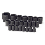 SK Tools - 23 Piece 1/2 in.- Drive 6 Point Standard Metric Impact Socket Set