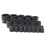 SK Tools - 19 Piece 1/2 in.- Drive 6 Pt Fractional Standard Impact Socket Set