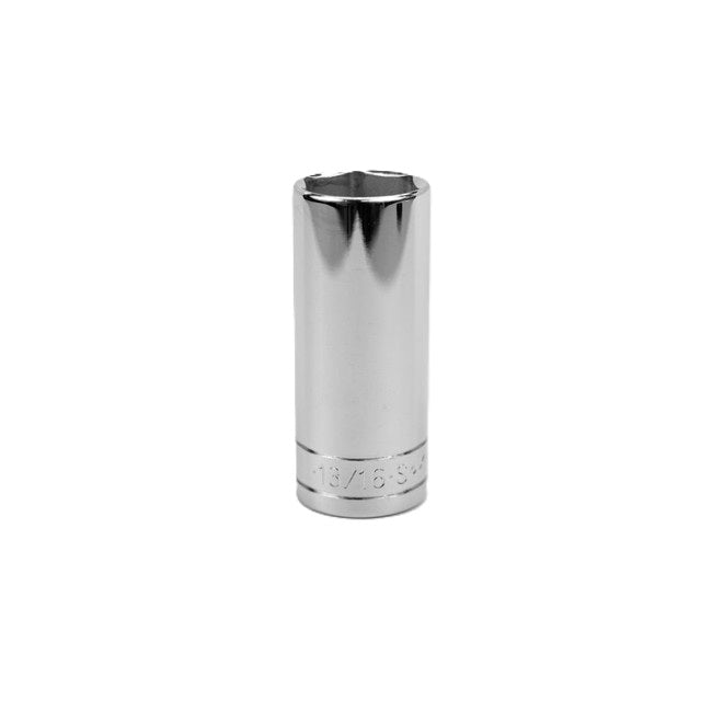 SK Tools - 13/16 in.- 3/8 in.- Drive 6 Point Fractional Deep Chrome Socket