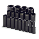 SK Tools - 19 Piece 1/2 in.- Drive 6 Point Fractional Deep Impact Socket Set