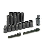 SK Tools - 17 Piece 1/2 in.- Drive 6 Pt SAE Std and Deep Impact Socket Set