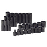 SK Tools - 30 Piece 1/2 in.- Drive 6 Pt Metric Std and Deep Impact Socket Set