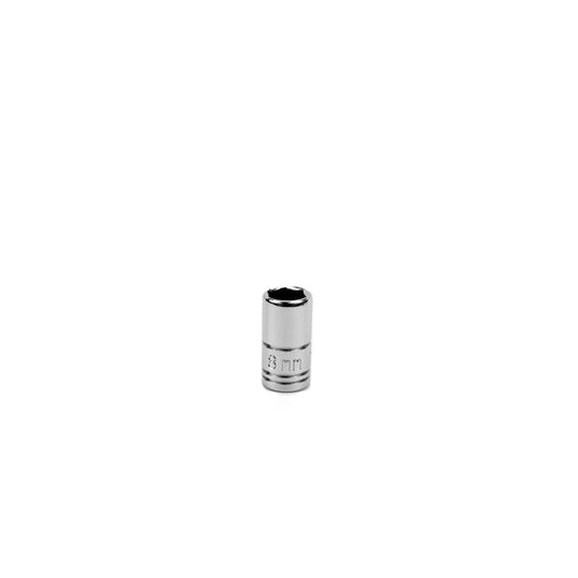 SK Tools - 8 mm 1/4 in.- Drive 6 Point Metric Standard Chrome Socket