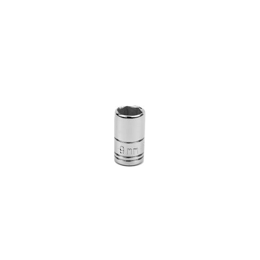 SK Tools - 9 mm 1/4 in.- Drive 6 Point Metric Standard Chrome Socket