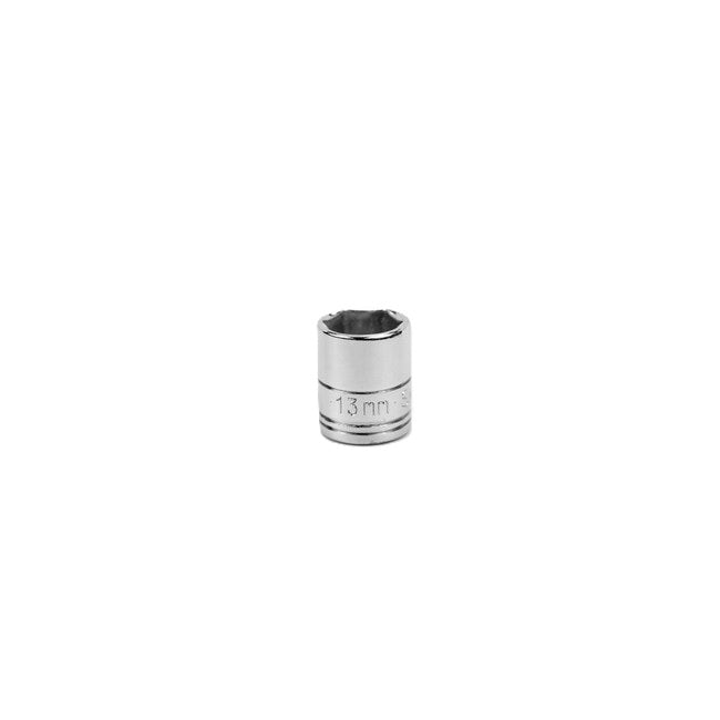 SK Tools - 13 mm 1/4 in.- Drive 6 Point Metric Standard Chrome Socket