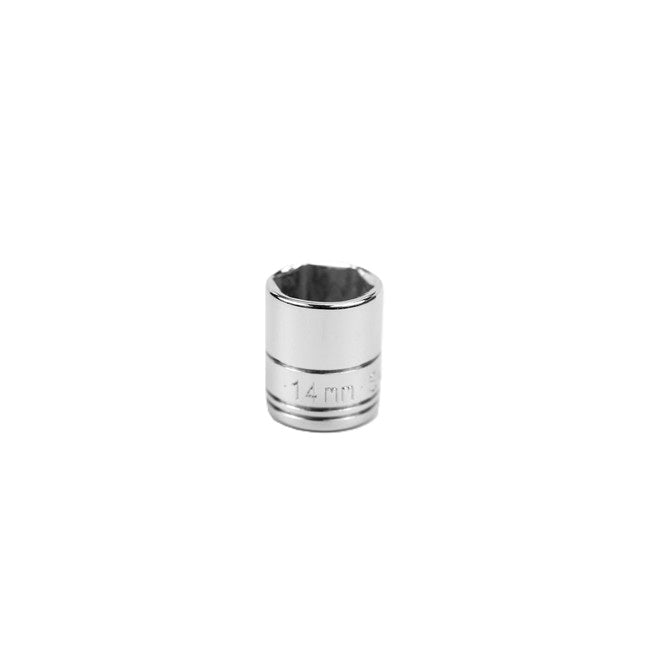 SK Tools - 14 mm 1/4 in.- Drive 6 Point Metric Standard Chrome Socket