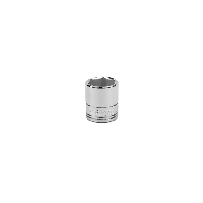 SK Tools - 16 mm 1/4 in.- Drive 6 Point Metric Standard Chrome Socket