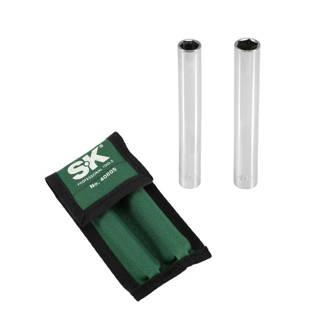 SK Tools - 1/4 in.- Drive, 6 Point, Extra Deep, 2 Piece Chrome Socket Set