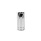 SK Tools - 1-1/8 in.- 1/2 in.- Drive 12 Point Fractional Deep Chrome Socket