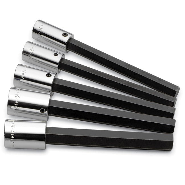SK Tools - 5 Piece 1/2 in.- Drive Fractional Long Hex Bit Socket Set