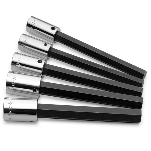 SK Tools - 5 Piece 1/2 in.- Drive Fractional Long Hex Bit Socket Set