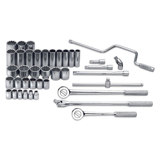 SK Tools - 40 Piece 1/2 in.- Drive 12 Pt Std and Deep SAE Socket Set