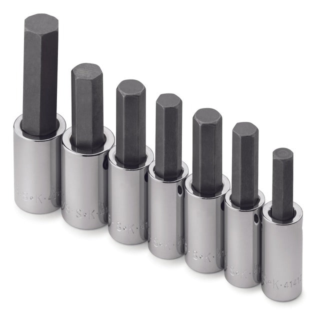 SK Tools - 7 Piece 1/2 in.- Drive Metric Hex Bit Socket Set
