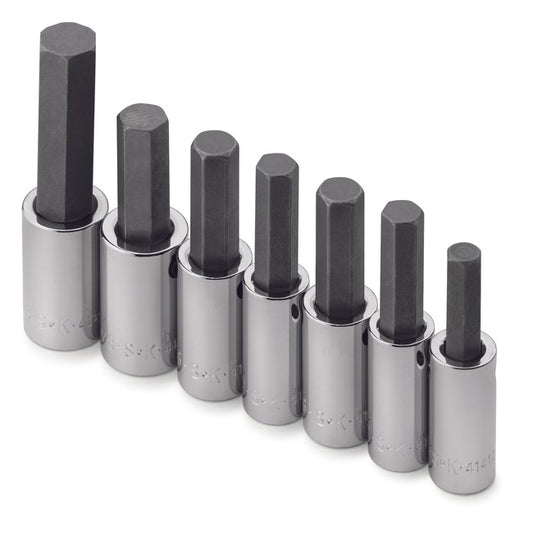 SK Tools - 7 Piece 1/2 in.- Drive Metric Hex Bit Socket Set