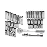 SK Tools - 47 Piece 1/2 in.- Drive 6 Pt Std and Deep SAE and Metric Socket Set