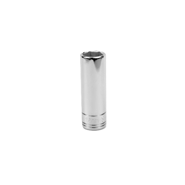 SK Tools - 12 mm 1/4 in.- Drive 6 Point Metric Deep Chrome Socket