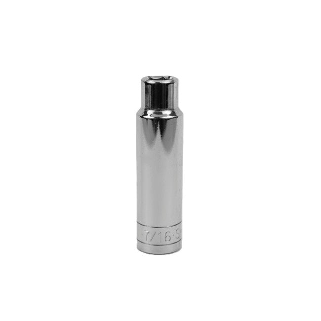 SK Tools - 7/16 in.- 1/2 in.- Drive 6 Point Fractional Deep Chrome Socket