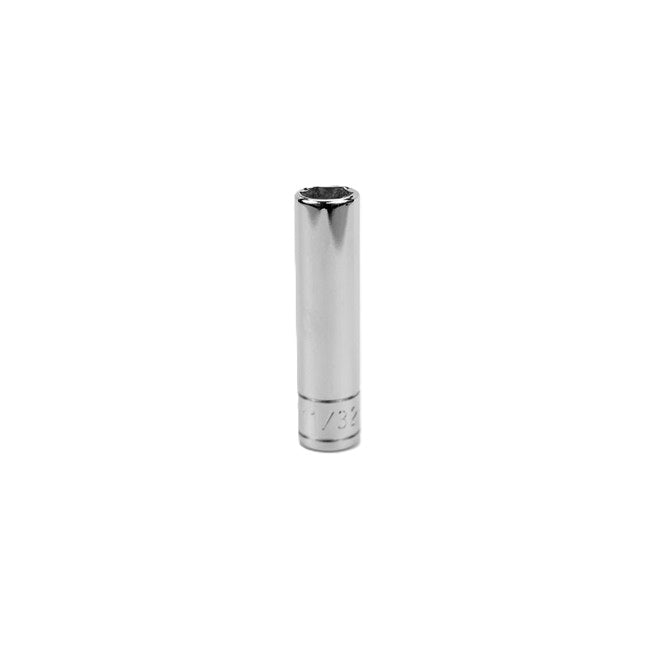 SK Tools - 11/32 in.- 1/4 in.- Drive 6 Point Fractional Deep Chrome Socket