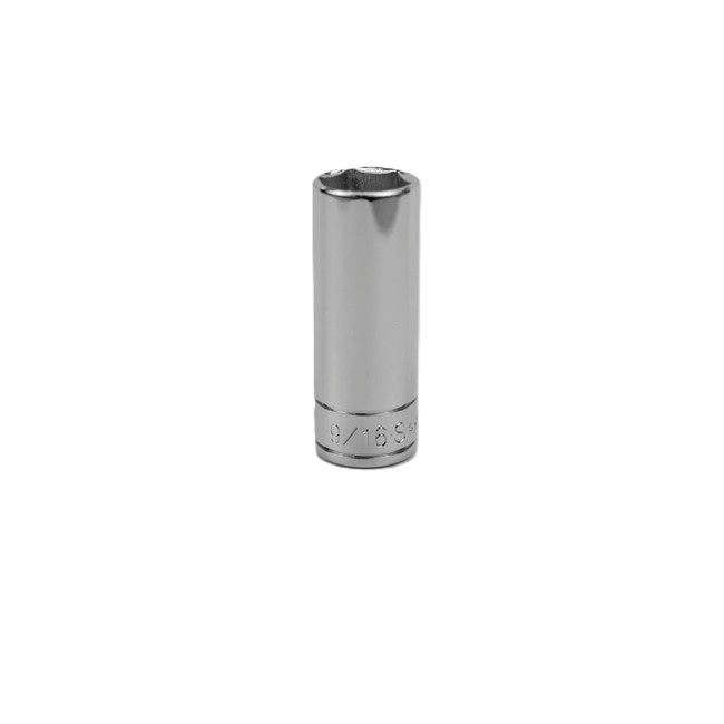 SK Tools - 9/16 in.- 1/4 in.- Drive 6 Point Fractional Deep Chrome Socket