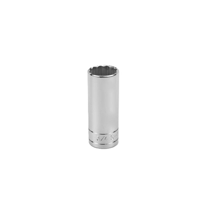 SK Tools - 3/4 in.- 3/8 in.- Drive 12 Point Fractional Deep Chrome Socket