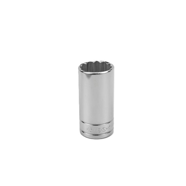 SK Tools - 15/16 in.- 3/8 in.- Drive 12 Point Fractional Deep Chrome Socket