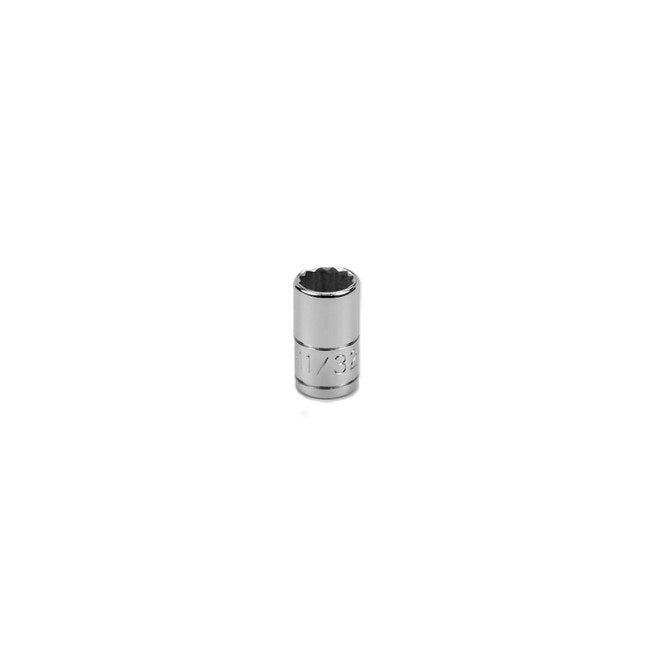 SK Tools - 11/32 in.- 1/4 in.- Drive 12 Point Fractional Standard Chrome Socket