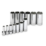 SK Tools - 13 Piece 3/8 in.- Drive 6 Point Deep Fractional Chrome Socket Set