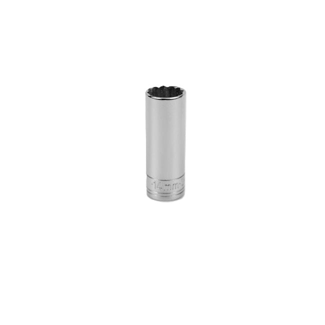 SK Tools - 14 mm 1/4 in.- Drive 12 Point Metric Deep Chrome Socket