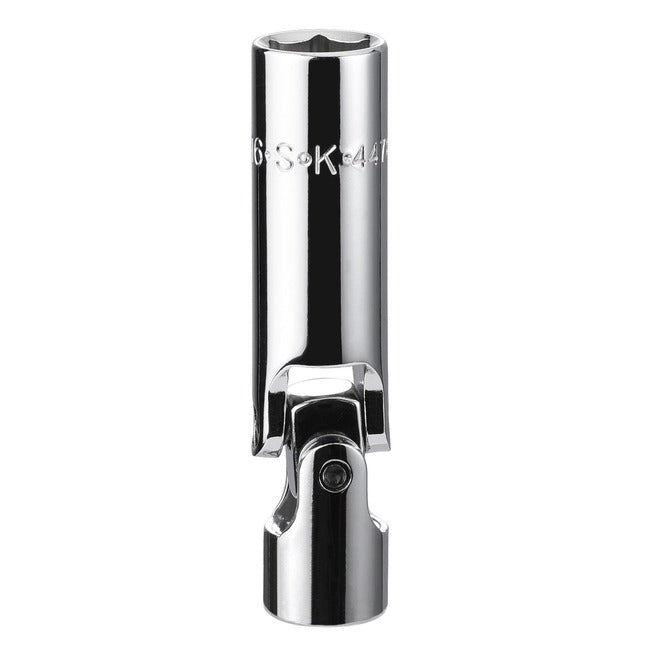 SK Tools - 9/16 in.- 3/8 in.- Drive Fractional Swivel Spark Plug Chrome Socket