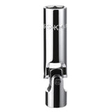 SK Tools - 9/16 in.- 3/8 in.- Drive Fractional Swivel Spark Plug Chrome Socket