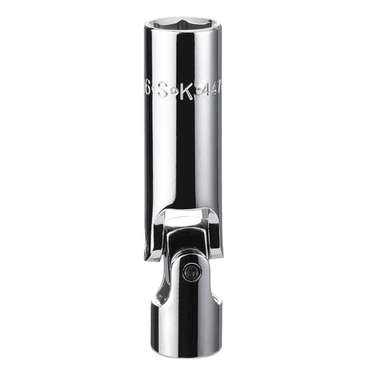 SK Tools - 9/16 in.- 3/8 in.- Drive Fractional Swivel Spark Plug Chrome Socket