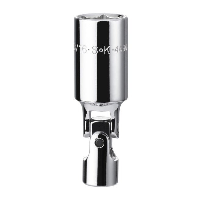 SK Tools - 13/16 in.- 3/8 in.- Drive Fractional Swivel Spark Plug Chrome Socket