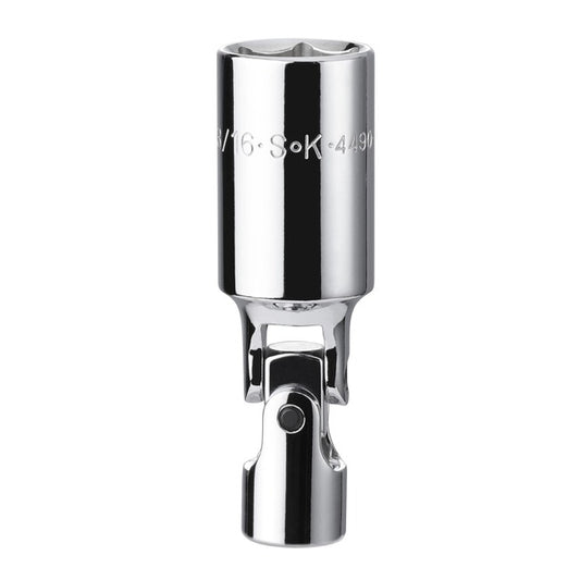 SK Tools - 13/16 in.- 3/8 in.- Drive Fractional Swivel Spark Plug Chrome Socket